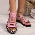 thumbnail image 5 of Women's Spring Summer Trendy Low Heel Sandals-Elegant Wrapped Open Toe Vintage Casual Shoes Pink 39, 5 of 9