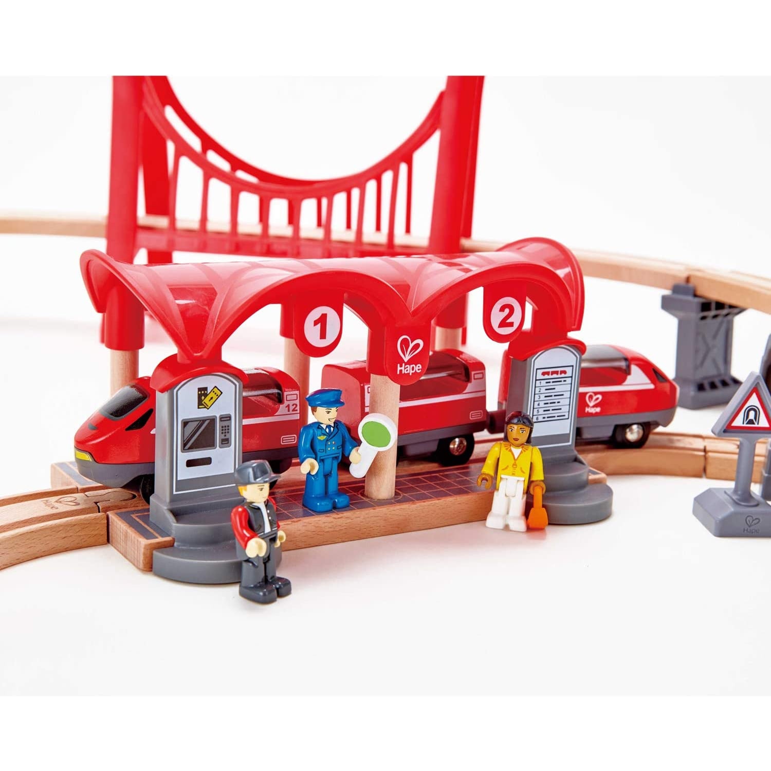 hape busy city train set