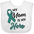thumbnail image 3 of Inktastic My Mom is My Hero Ovarian Cancer Awareness Boys or Girls Baby Bib, 3 of 4