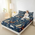 thumbnail image 4 of Manfei Boho Jungle Animal Twin Sheet Sets for Child, Squirrel Fox Butterfly Twin Fitted Sheet, Rustic Farmhouse Flat Sheet, Breathable Home Decor, 3pcs, 4 of 7