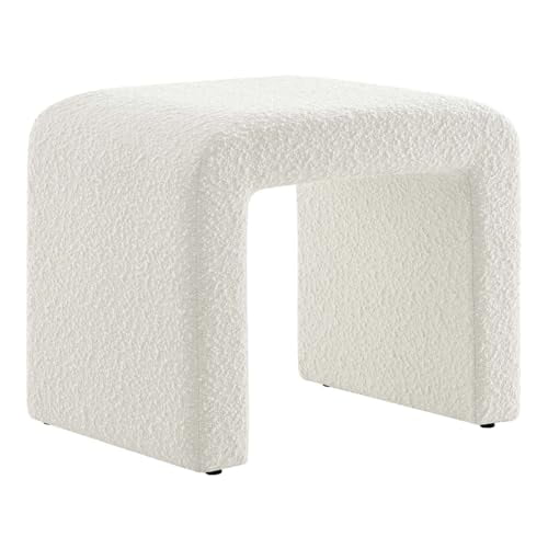 Modway Simba Tabouret Ou Table d'Appoint en Tissu Bouclé 24 Pouces, Ivoire, 24 Pouces