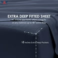 thumbnail image 4 of California King Fitted Sheet with 2 Pillowcases (3-PC) Set - 800-Thread-Count 100% Egyptian Cotton, Soft Breathable, 18-Inches Deep Pockets - Navy Blue, 4 of 7
