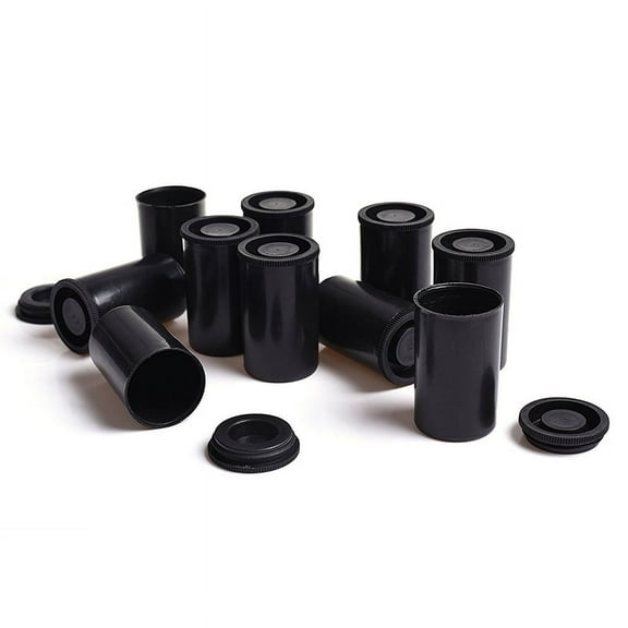 liraijei 10Pcs/Set Plastic Empty Black Bottle 35mm Film Box US Container Canister Z8O7