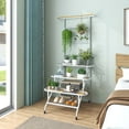 thumbnail image 4 of Costway 4-Tier Hanging Plant Stand Ladder Plant Shelf with Hanging Bar & Trellis, 4 of 10