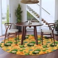 thumbnail image 4 of Saint Patrick's Day Round Area Rugs Collection 5', Orange Gnomes Hat Boot Rainbow Clovers Non Slip Indoor Circular Throw Runner Rug Floor Mat Carpet for Living Room Dining Table Bedroom Nursery, 4 of 9