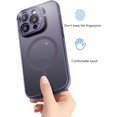 thumbnail image 3 of Compatible with iPhone 14 Pro Max Frosted Stand Case Magnetic Lens Frame Bracket Invisible Kickstand Fashion Shockproof Protection Cover for Women Man Purple, 3 of 13