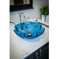 thumbnail image 5 of Wave Rim Blue Glass Vessel Sink, 5 of 8