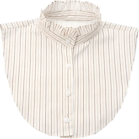 TELOLY Women Ruffle Mock Neck Detachable Half Blouse Shirts Fake Collar Dickey Collar Faux False Collar for Girls