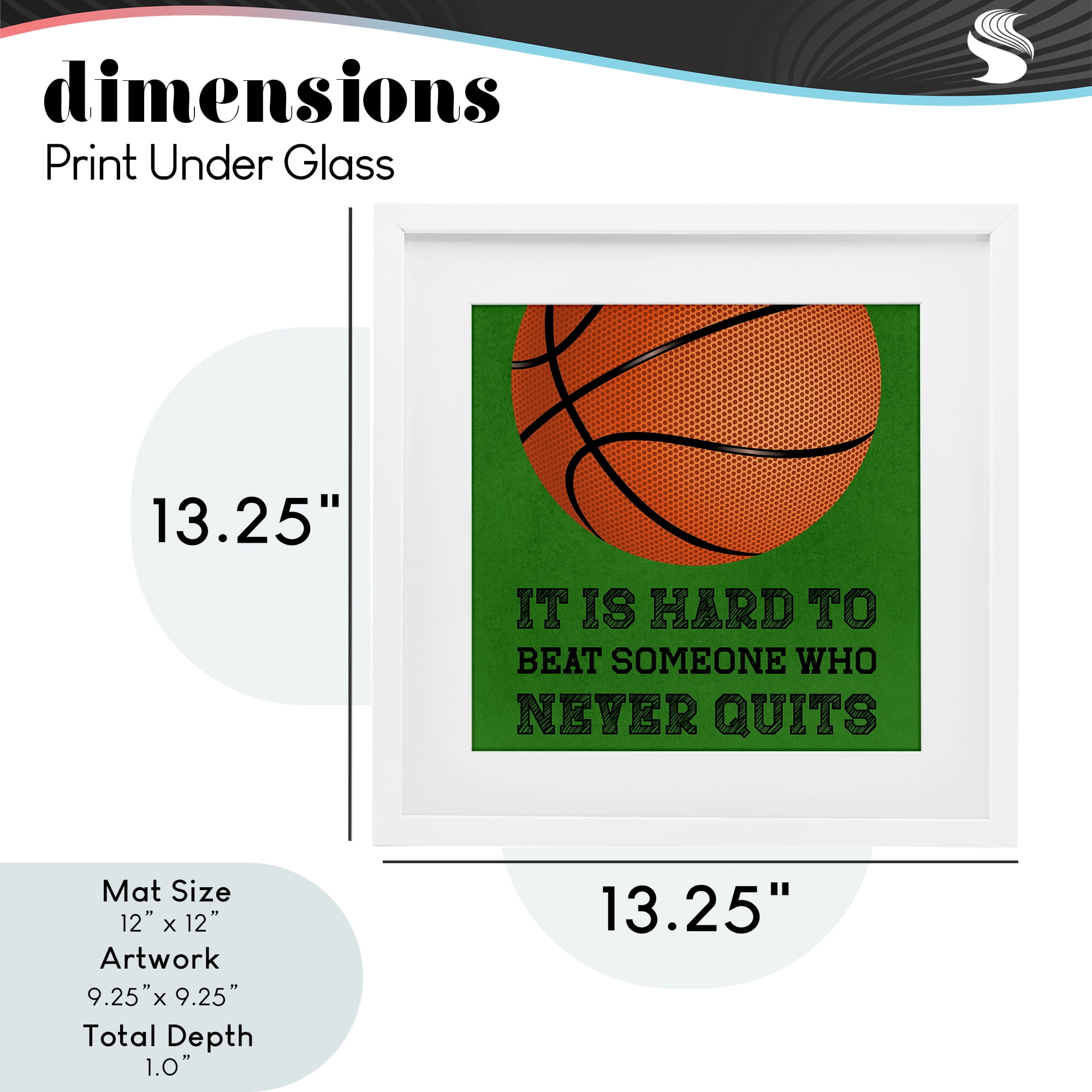 Someone Who Never Quits White Framed Print Under Glass, design by Marcus Prime