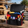 thumbnail image 3 of XtremepowerUS 18" Rolling Tool Bag with Wheels, 600D Water-Resistant Tool Tote with 19 Pockets & Telescoping Handle, Black/Red, 3 of 7