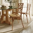 thumbnail image 6 of Flash Furniture Commercial Grade Pecan Solid Wood Stackable Dining Chair with Intricate Back Detail - Set of 2, 6 of 13