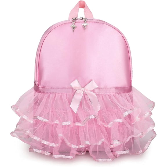 BTEPSGA Princess Ballerina Backpack Dance Bag Nylon Backpack (Pink)