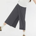 thumbnail image 7 of ClodeEU Women's High Waisted A Line Culottes with Elastic Waistband,Casual Loose Fit Pant Skirt Gray,Womens Plus M, 7 of 7