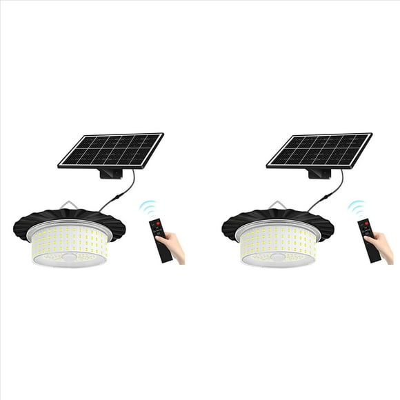 2X Luz Colgante Solar de 244 LED con Sensor de Movimiento, Luz Solar para Cobertizo, Luz Solar para Exteriores con Sensor de Movimiento para Cobertizo