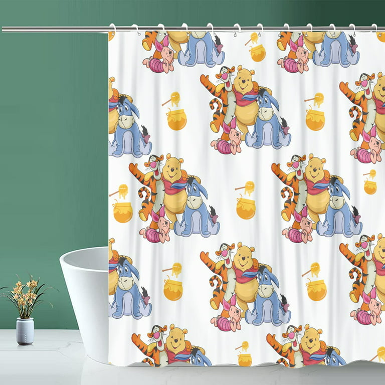 3D Disney Winnie The Pooh Bear Bathroom Mat Set Durable Waterproof Shower  Curtain Set Base Carpet Lid Toilet Lid Cover Bathtub - AliExpress