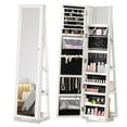 thumbnail image 1 of 360 Swivel Jewelry Cabinet with Full Length Mirror Lockable Organizer White, 1 of 6