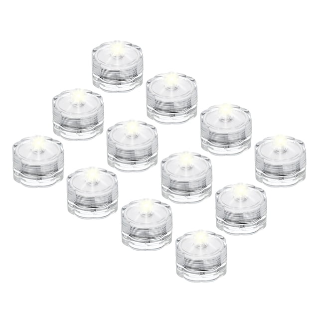 Unique Bargains 12Pcs Bright LED Tea Light, White Waterproof Flameless Candle Color Change Party Wedding Festivals Decor