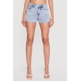 thumbnail image 3 of Women's WAX Acid Wash Denim Distressed Fixed Cuff Shorts, 3 of 4