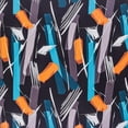 thumbnail image 2 of Zelouf Zs1903G Print Hi Multi Chiffon  , Sewing, DIY, Crafts Fabric by the Yard, 948 Orange/teal, 5 Yard, 2 of 2