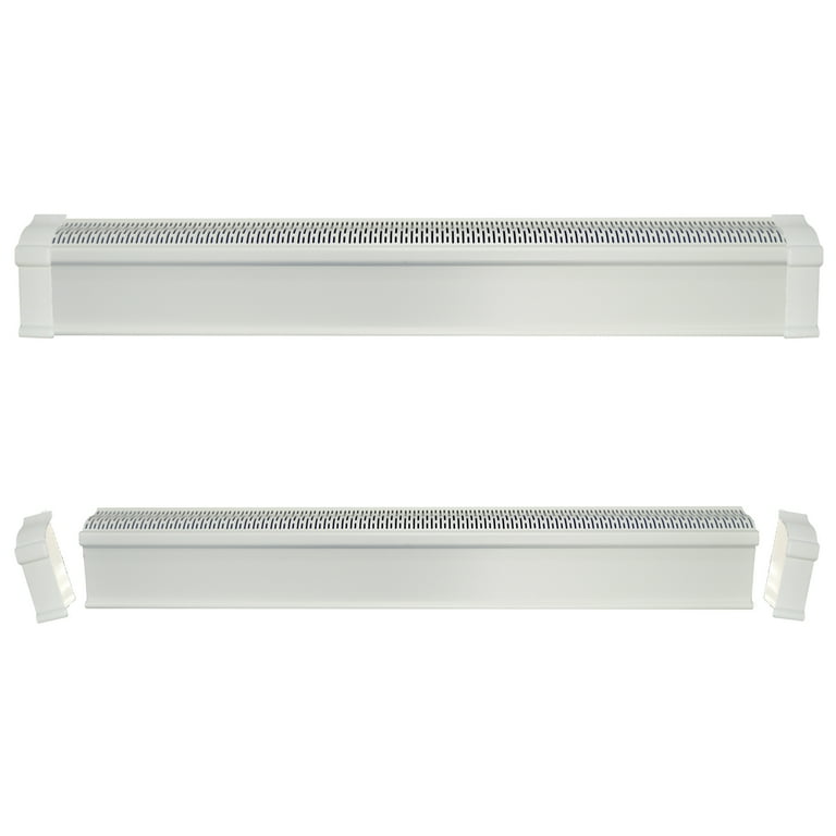 Baseboard Heat Covers COMPLETE SET - 8 Feet White - INCLUDES Right and Left  End Caps | Hot Water, Hydronic Heater Baseboard Cover Enclosure Replacement  Kit for Home - Rust-Proof Plastic - Walmart.com