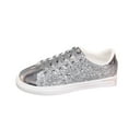 thumbnail image 2 of Miluxas Glitter Sneakers Sparkly Low Top Sequins Sneakers Lace Up Tennis Shoes Comfort Bling Shoes Fashion Shiny Walking Shoes A2-Silver 9.5(43), 2 of 9