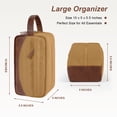 thumbnail image 4 of Men's Premium Water-Resistant Hanging Toiletry Bag - Large Capacity Travel Shaving Kit Organizer with Zippered Compartments, PU Leather Handle (Brown), 4 of 7