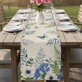 thumbnail image 4 of Spring Botanical Table Runner 70 Inches, Watercolor Floral Leaves Butterflies Beige Bed Runner Dresser Scarves Tabletop for Indoor Outdoor Parties/Ceremony/Banquet, 13" x 70", 4 of 9
