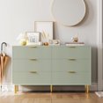 thumbnail image 1 of BeesClover Commode à 6 Tiroirs, Organisateur de Tiroirs en Bois avec Poignée Dorée, Grande Armoire de Rangement, Commode au Design Moderne pour Chambre, Salon, Garde-Robe, Couloir, Entrée, 1 of 6