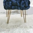 thumbnail image 7 of Home Soft Things Crushed Velvet Pouf Stool Ottoman - Midnight Blue - 16x16x16'', 7 of 7