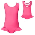 thumbnail image 4 of Girls One Piece Swimsuit with Matching Swim Cap Sleeveless Ruffle Hem Bathing Suit Beach Pool Swimwear, 4 of 4