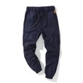 thumbnail image 1 of FOCUSNORM Pantalon Cargo Homme Couleur Unie, Coupe Ample Taille à Cordon, 1 of 9