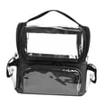 thumbnail image 3 of Bolsa para brochas de maquillaje de gran capacidad, impermeable, con divisor ajustable, portátil, con asa, bolsa organizadora de maquillaje de viaje Negro, 3 of 8