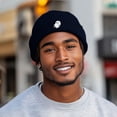 thumbnail image 3 of Dalix Mens Ghost Fisherman Beanie Hat Winter Knit Cuffed Watch Cap in Navy Blue, 3 of 5