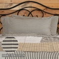 thumbnail image 6 of VHC Brands Ashmont Ticking Striped Cotton Farmhouse King Bedding Accessory, Pillowcase Set 21x40, Charcoal Grey, 6 of 6