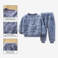 thumbnail image 2 of Pyjamas en Polyester pour Enfants 2 Pcs/ensemble Ensemble de Pyjamas pour Enfants Automne Hiver Couleur Unie Rabbit Col Rond Épais Chaud sous-Vêtements Thermiques Garçons Filles Manches Longues Haut Pantalon, 2 of 8