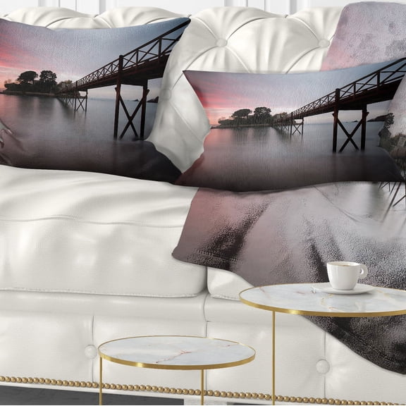 Designart Santa Cruz Island Spain - Seashore Photo Throw Pillow - 12x20