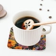 thumbnail image 5 of Lsque Countryside Colorful Floral Cow Pattern 4" Drink Coasters Set of 4, PVC Leather Absorbent Coasters, Table Coaster Set Decorative Coffee Cup Coasters Housewarming Gift -Square, 5 of 6