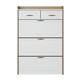 thumbnail image 5 of Jopath Shoe Organizer White +Oak Color Shoe Cabinet With 3 Doors 2 Drawers,Large Space For Storage With 2 Drawers, Shoe Storage Cabinet For Living Room, Hallway, Entryway, 5 of 6