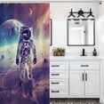 thumbnail image 6 of Astronauts in Space Shower Curtain for Bathroom with 12Hooks, Polyester Fabric Thick Shower Curtain Washable Waterproof Curtain, 6 of 8