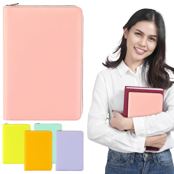 Urbanw A5 Multifunctional Zipper Notebook, Lined Journal Notebook, PU Leather Notebook With 200 Pages Lined Paper Document Organizer Mint Green 1Pcs