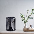 thumbnail image 5 of Medium Metal Cage Outdoor lantern, Battery Powered Cordless Lamp, Decorative Hanging Lantern with Rope Handle (Black), 5 of 9