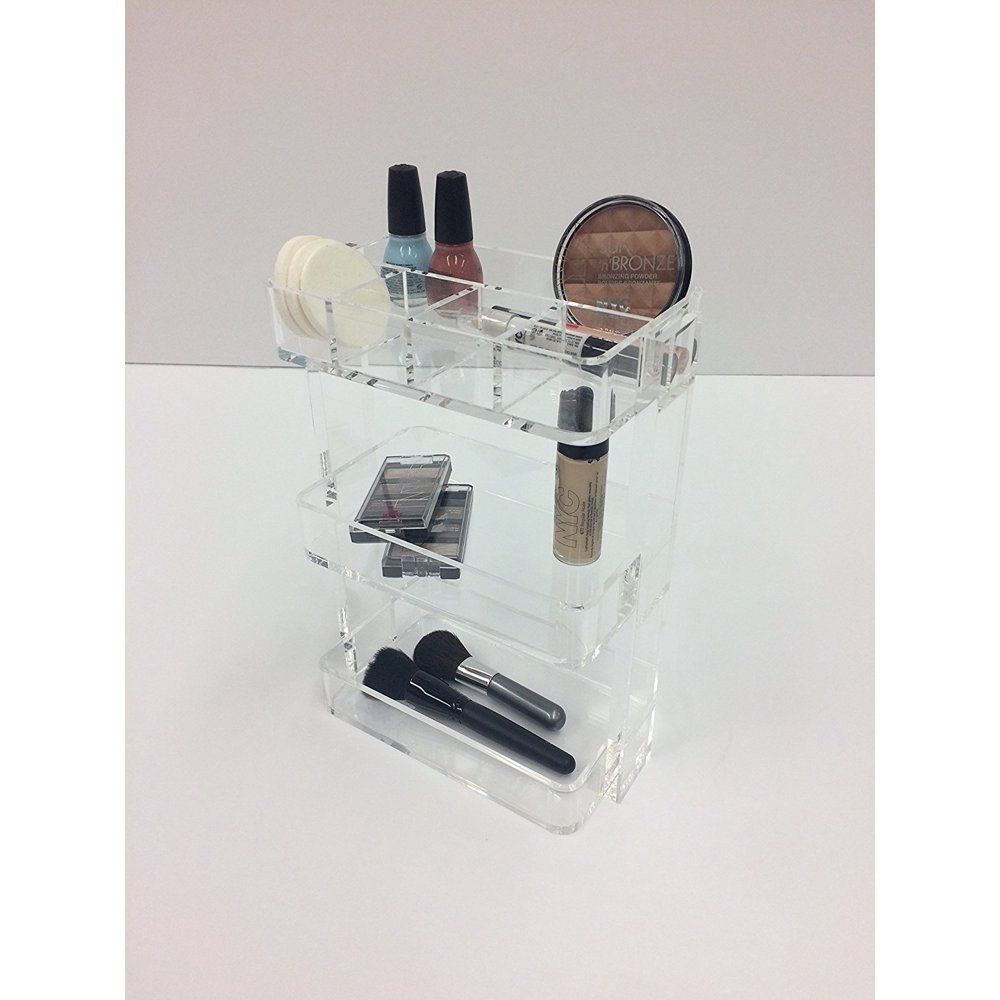 Designstyles Clear 3 Tier Acrylic Desktop and Makeup Caddy Organizer