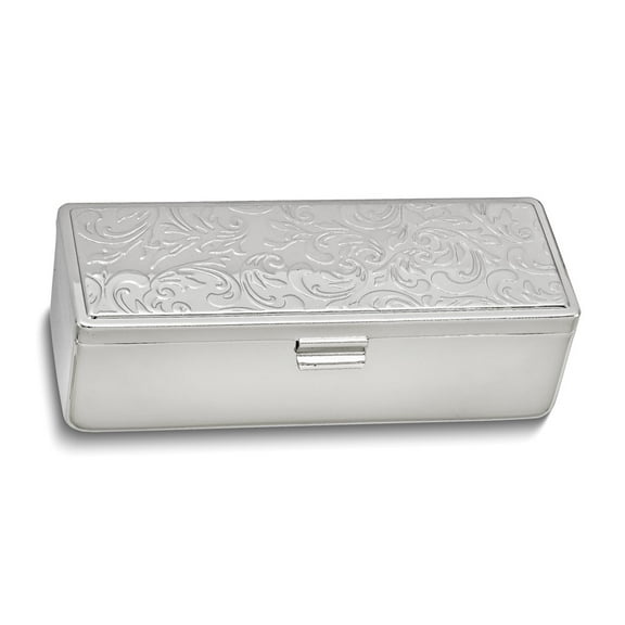 Silver-tone Swirl Design Lipstick Case with Mirror QGM16880