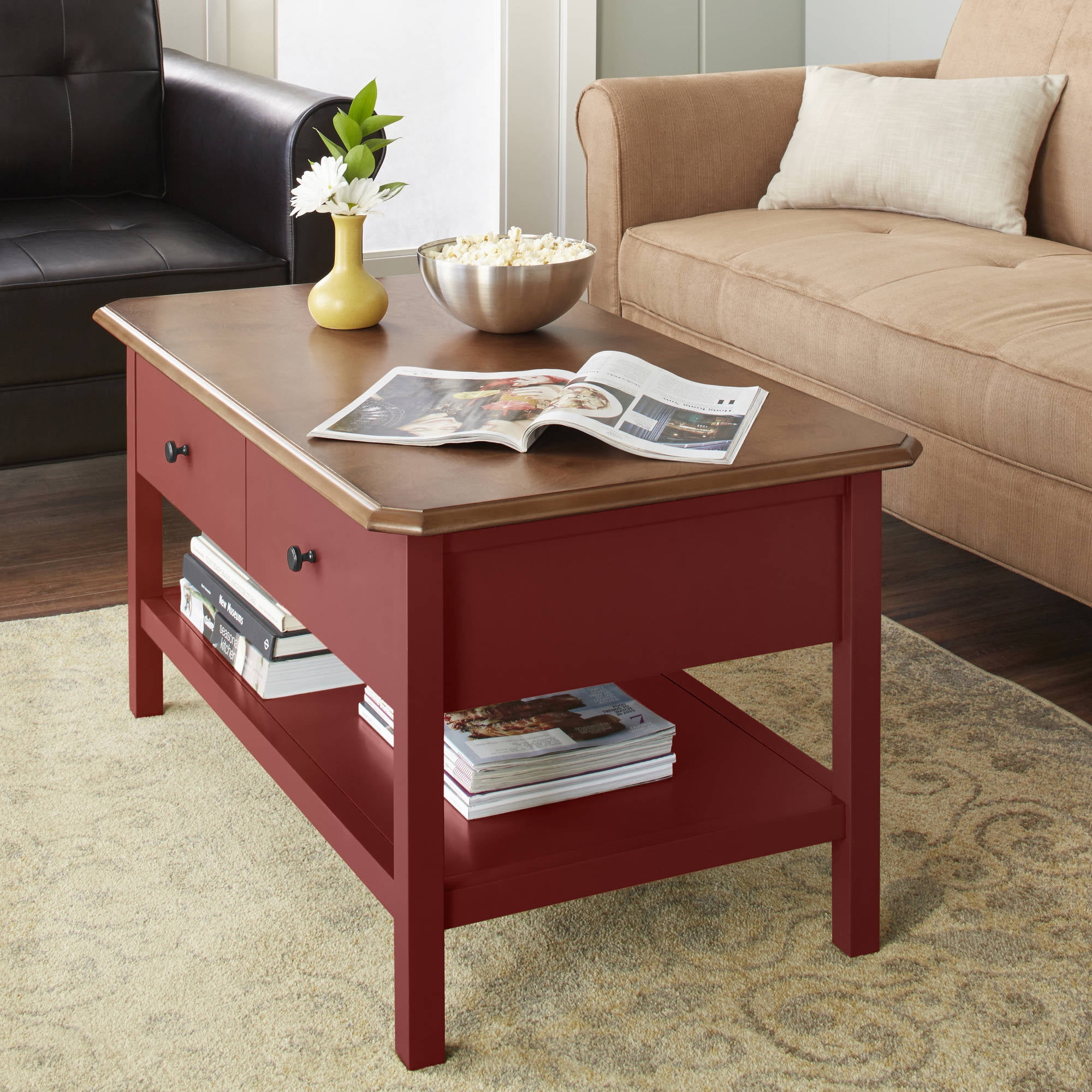 10 Spring Street Hinsdale Wood Coffee Table, Multiple Colors Walmart