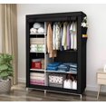 thumbnail image 4 of Livearty (TM) Portable Wardrobe Closet Clothes Organizer Non-Woven Fabric Cover with 6 Storage Shelves, 2 Hanging Sections and 4 Side Pockets, 4 of 5