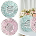 thumbnail image 6 of Waterproof Shower Caps - Reusable EVA Plastic Bathing Caps with Elastic Band for Women & Kids, Floral Printed Hair Protection for Shower SPA Travel, 6 of 8