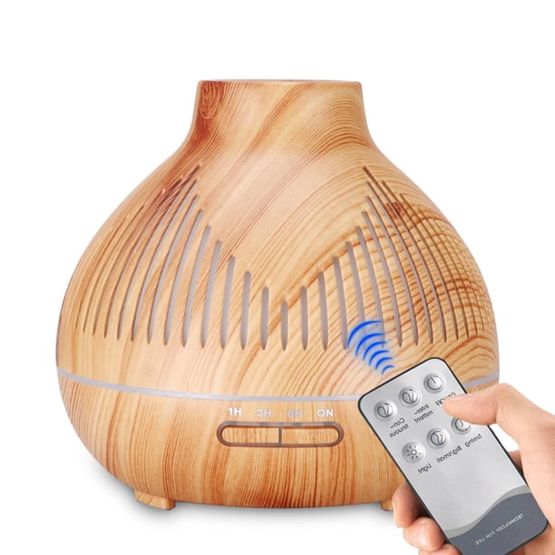 Humidificador de aire purificador de 400 ml Temporizador de grano de silencioso Difusor de aceite esencial portátil ultrasónico para escritorio Grano de madera poco profundo Soledad Humidificador de aire