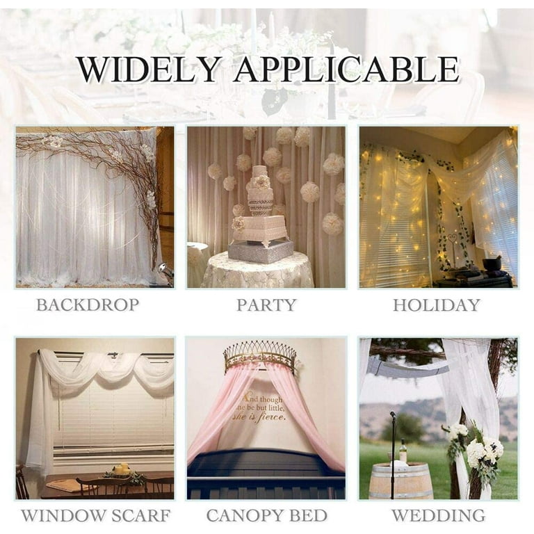 DONGPAI Wedding Arch Draping Fabric, White Wedding Arch Drapes Sheer  Backdrop Curtain for Wedding Ceremony Party Ceiling Decor 1 Panel, W54 x  L144, White 