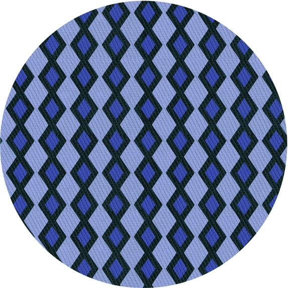Ahgly Company Indoor Square Patterned Deep-Sea Blue Area Rugs, 3' Square