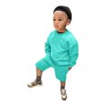 thumbnail image 3 of Otqutp Baby Soft Clothes 2024 Toddler Girls Boys Winter Long Sleeve Solid Colour Tops Shorts 2PCS Outfits Clothes Set for Babys Clothes Pullover Shirt Fall Clothes(B,3-4 Years), 3 of 6